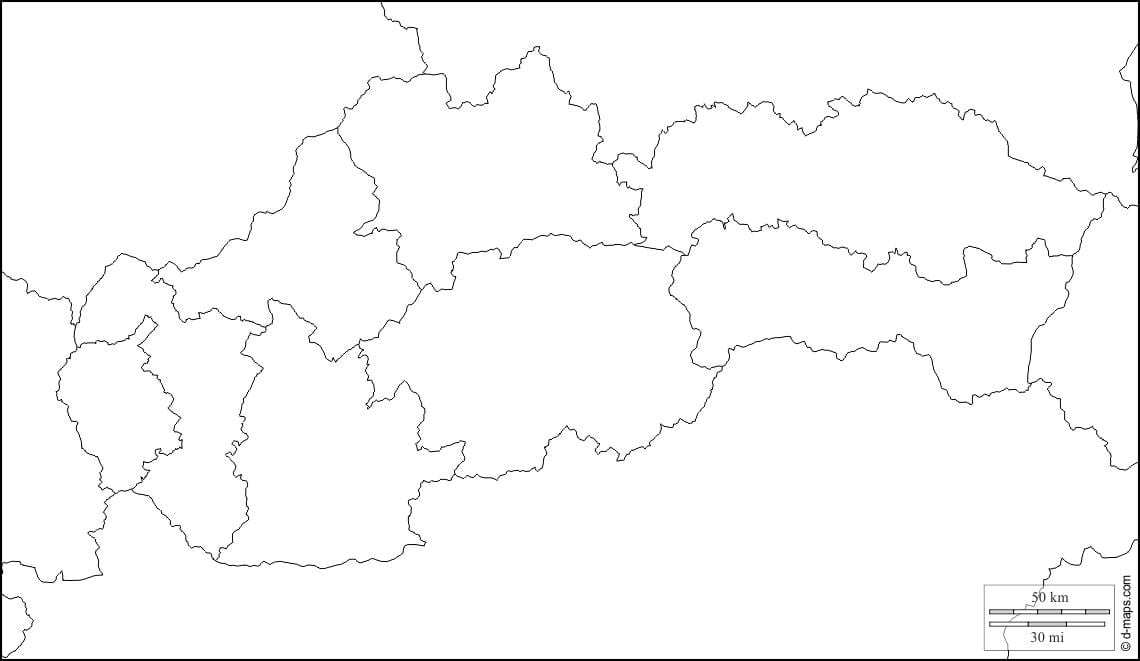 ನಕ್ಷೆ ಸ್ಲೋವಾಕಿಯಾ ಖಾಲಿ 