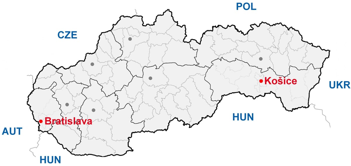 ನಕ್ಷೆ kosice ಸ್ಲೋವಾಕಿಯಾ