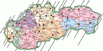 ಸ್ಲೋವಾಕಿಯಾ ಪ್ರವಾಸಿ ಆಕರ್ಷಣೆಗಳು ನಕ್ಷೆ