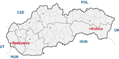 ನಕ್ಷೆ kosice ಸ್ಲೋವಾಕಿಯಾ